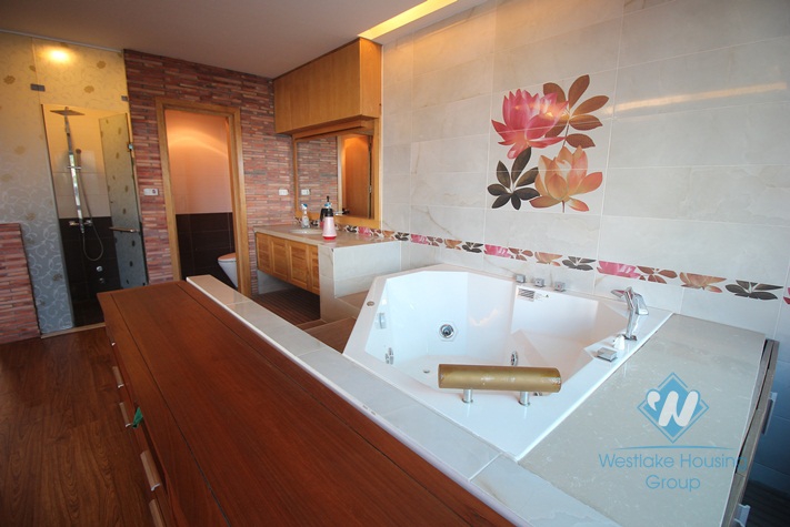 Wonderful duplex apartment for rent with 2 bedrooms and large terrace in Tay Ho, Hanoi 